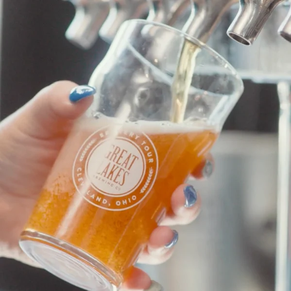 Great Lakes beer being poured