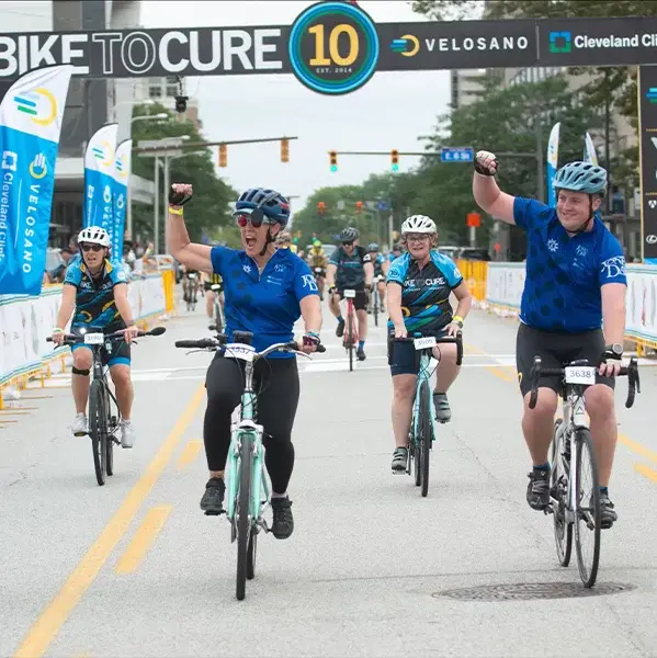 Bike to Cure riders celebrating